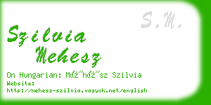 szilvia mehesz business card